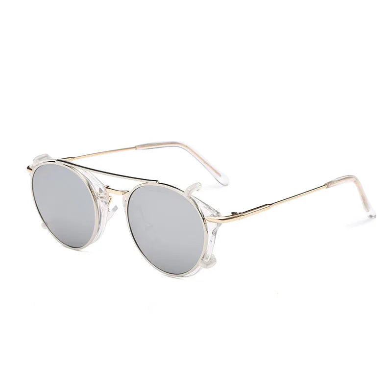 Daring Round Flip Sunglasses-4