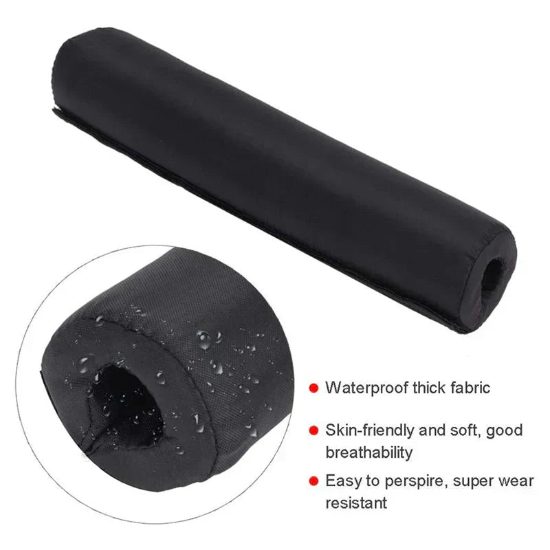 Black high-density foam fitness barbell squat pad with breathable cover for weightlifting — view 4
