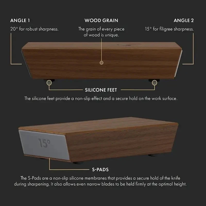 Brown Woodle rolling knife sharpener kit with diamond abrasive and aluminum alloy body. — view 4