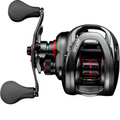 Black 9BB baitcasting fishing reel with right hand crank and matching spare spool