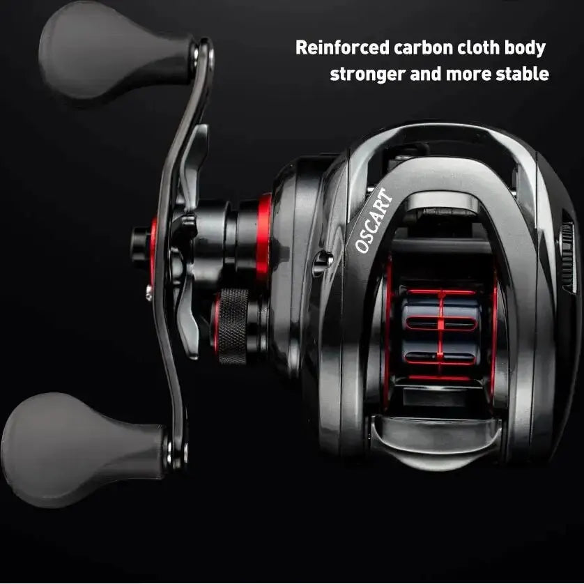 Black 9BB baitcasting fishing reel with right hand crank and matching spare spool — view 3