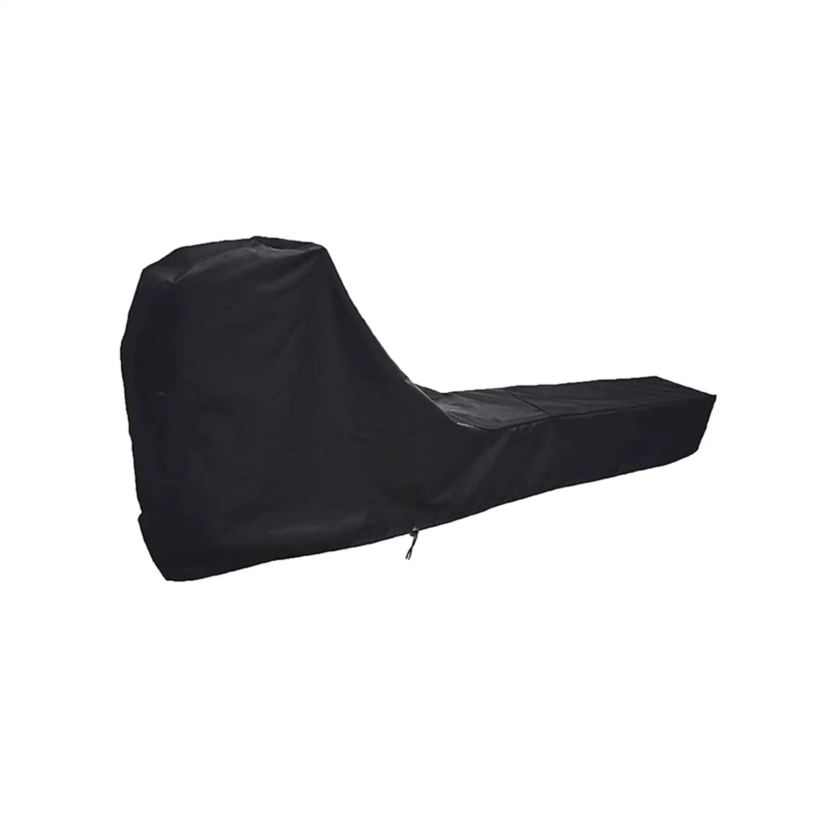 Black universal rowing machine cover with drawstring closure securely fitted over an indoor fitness rower — view 4