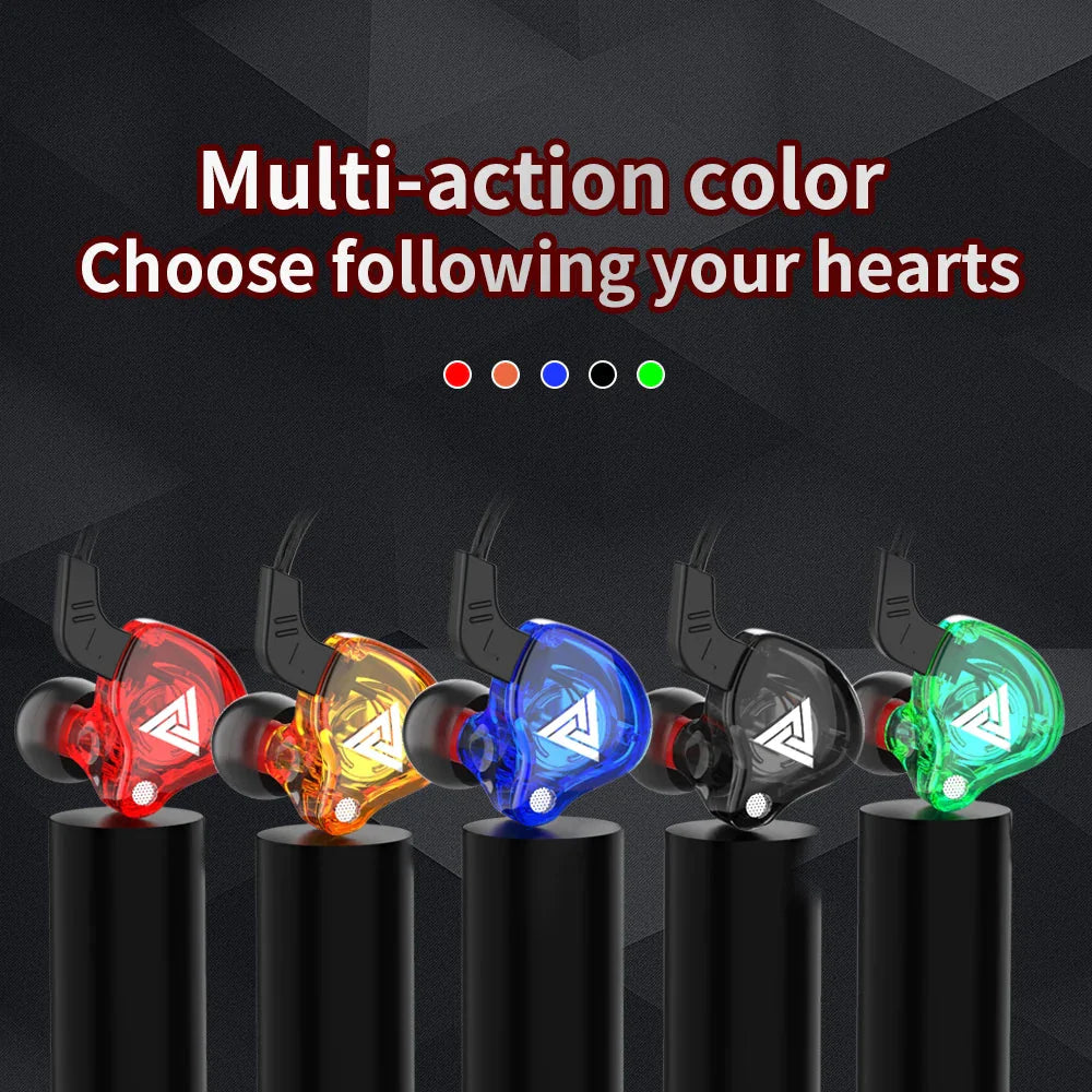 QKZ AK6 3.5mm wired earphones with clear ergonomic earbuds and durable tangle-free cable