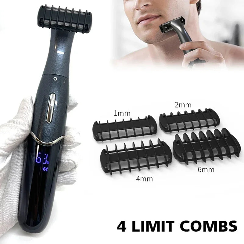 Black 7-in-1 electric epilator and precision shaver for wet and dry hair removal — view 4