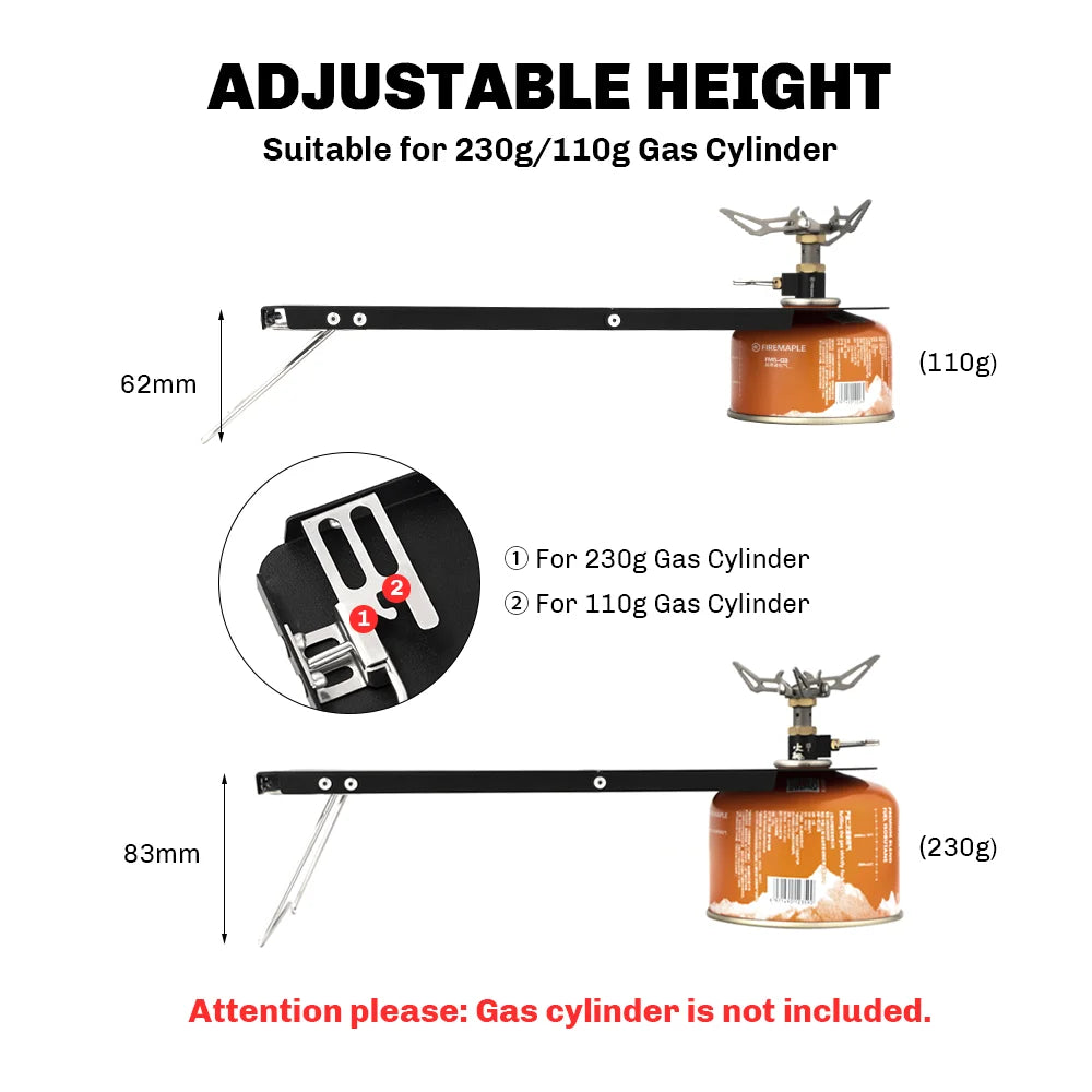Black ultralight foldable aluminum camping table set for outdoor cooking and solo backpacking adventures — view 4