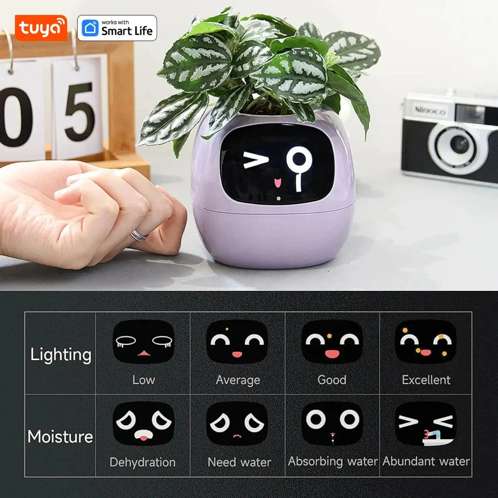 Tuya Ivy Smart Planter,Endless Fun Over 49 Rich Expressions,7 smart sensors,AI Chips Make Raising Plants Easy and Fun-3