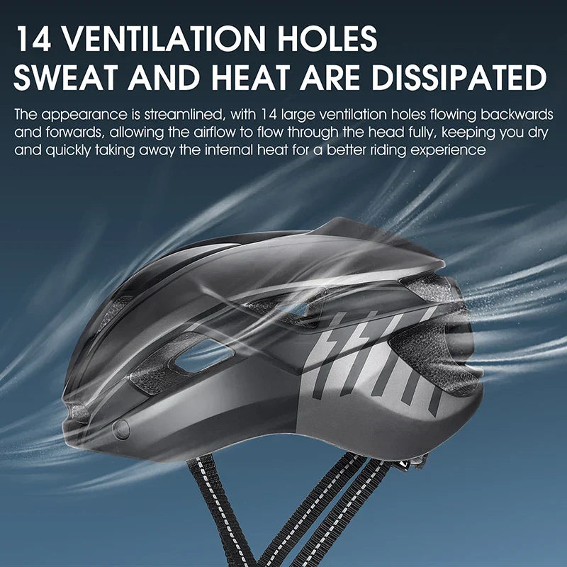 Ultralight titanium cycling helmet with magnetic goggles and built-in rear LED safety taillight — view 4