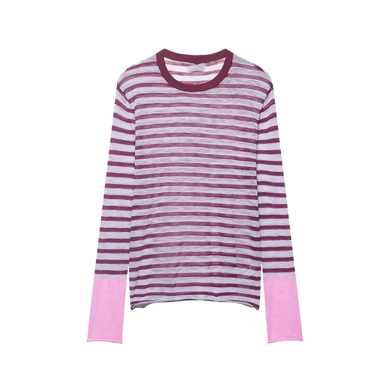 Dynamic Striped Loose Knitted Top-5