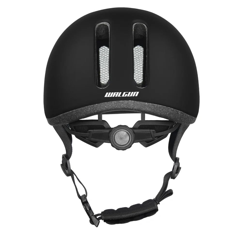 Black vintage style urban cycling helmet with removable sun brim and bug net — view 5