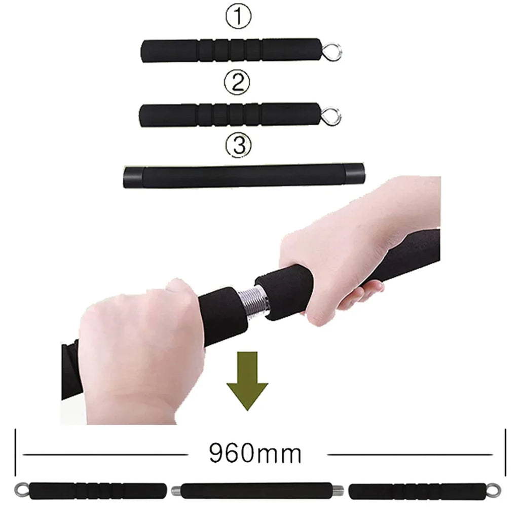 NNEOBA portable pilates bar kit with resistance bands and cushioned handles for home workouts. — view 3