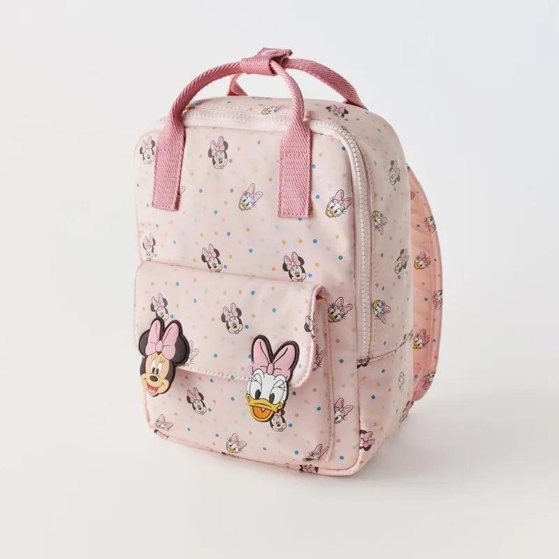 Mini school backpack featuring a Minnie Mouse design, top handle, and adjustable straps — view 3