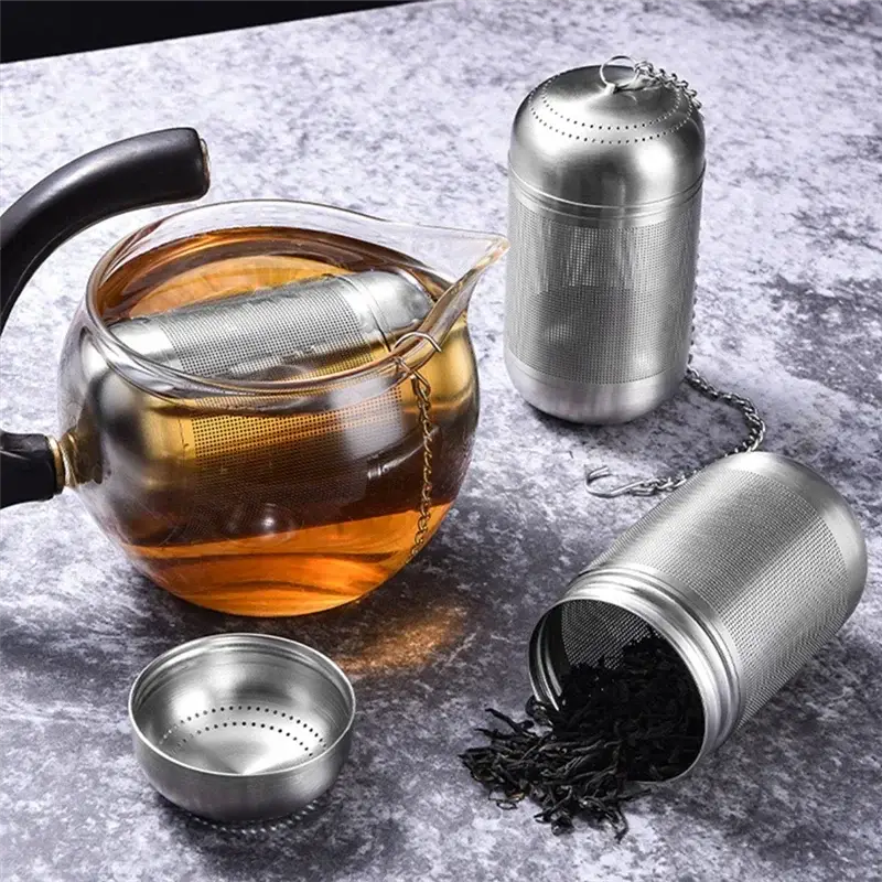 Stainless steel fine mesh tea infuser strainer for brewing loose leaf herbal blends — view 2