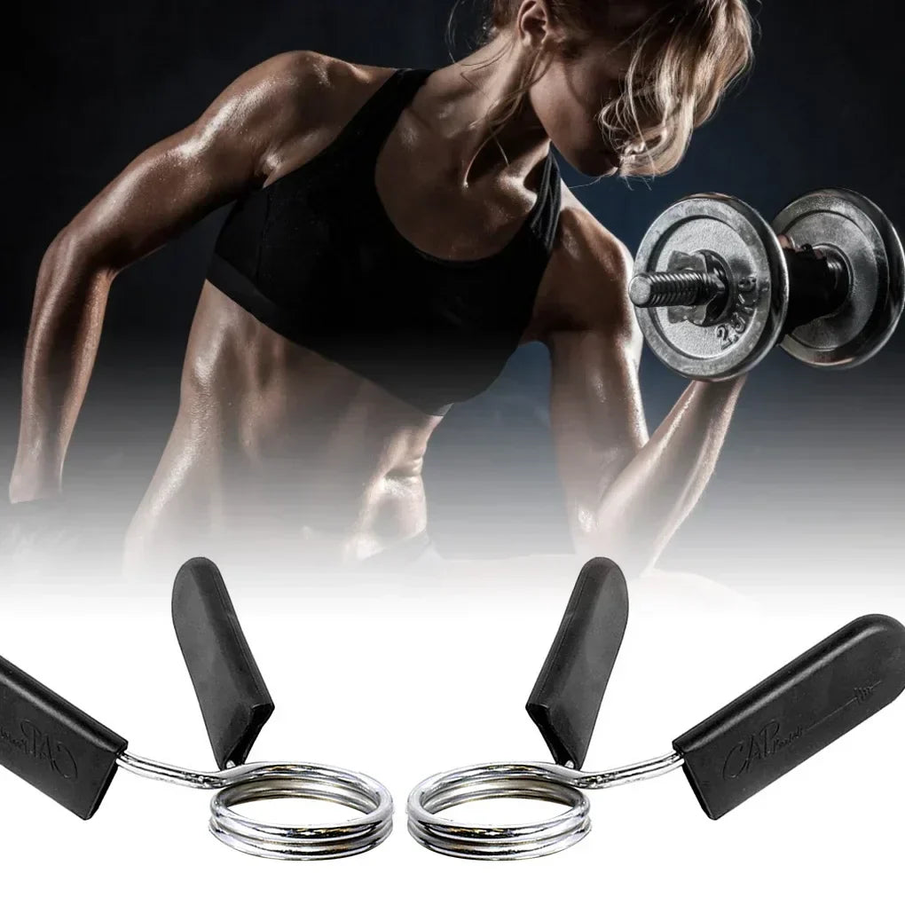 Black and silver Squat and Lift Barbell Pad clamp securing weights for strength weights for training — view 3