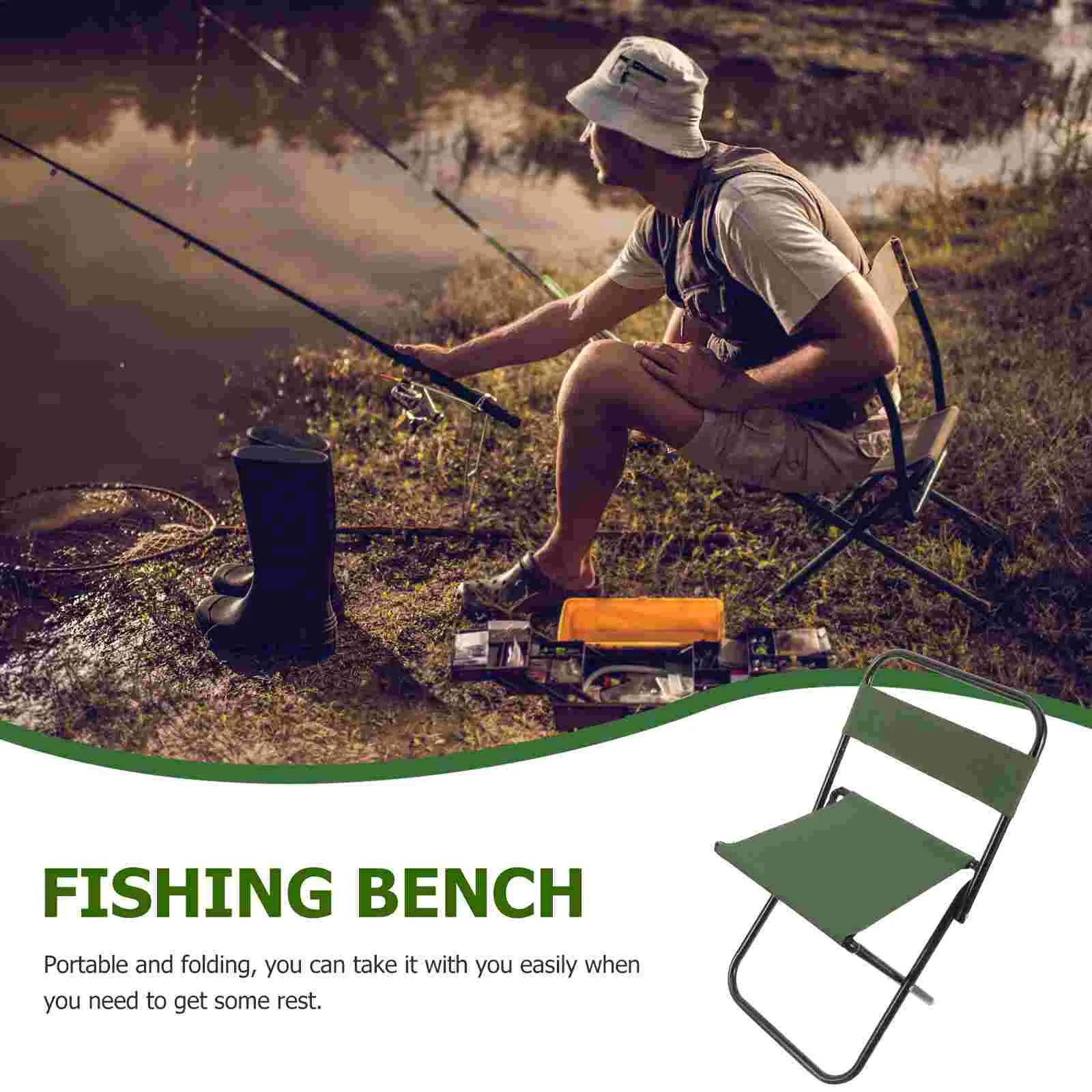 Portable camping folding chair with sturdy steel frame and breathable cloth fabric for outdoor relaxation — view 5
