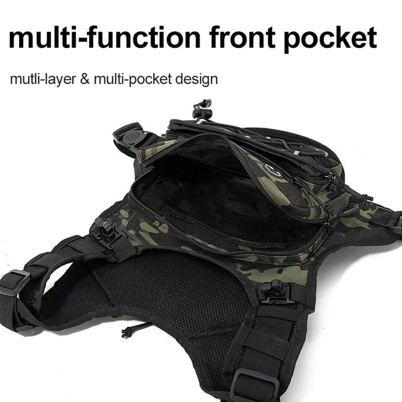 NNEOBA lightweight running chest pack hydration vest with adjustable straps and multiple storage pockets — view 3