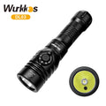 Wurkkos DL03 professional rechargeable dive flashlight in black aluminum with green beam capability