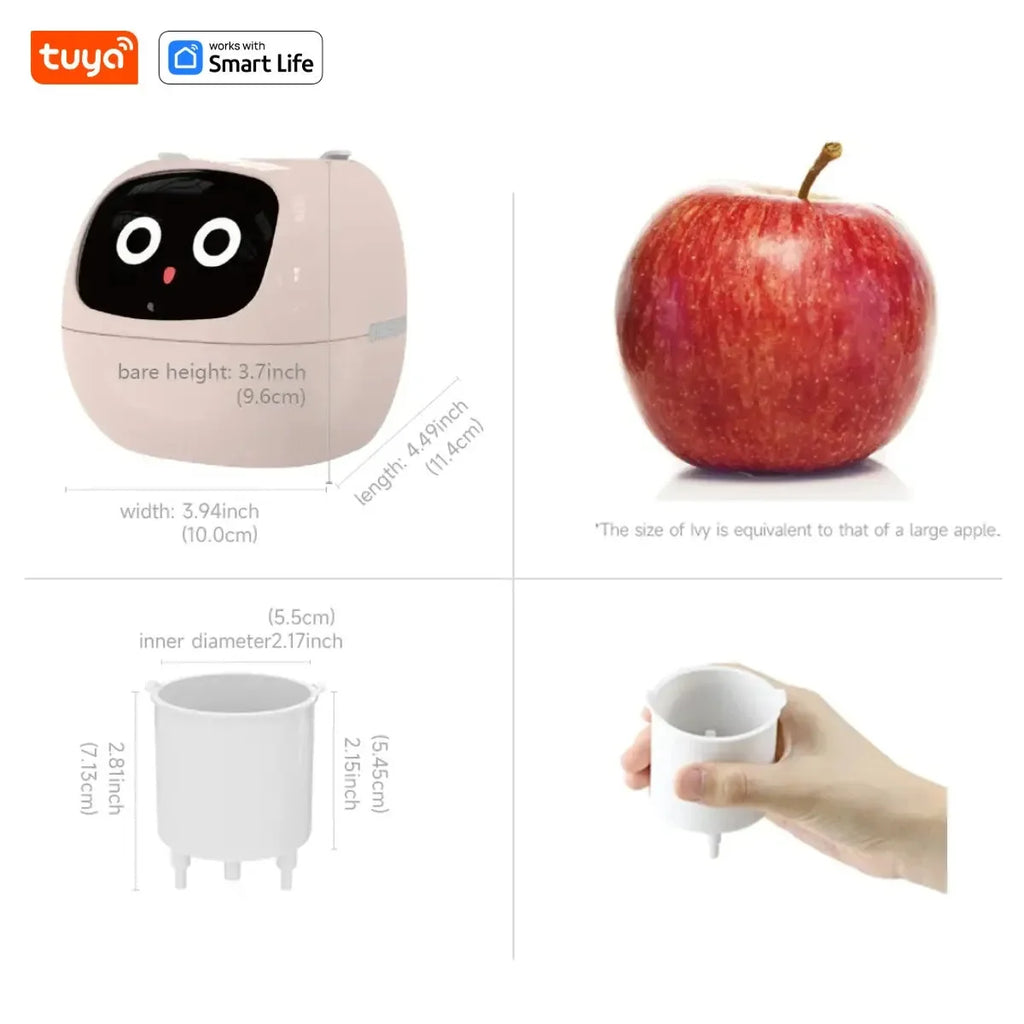 Tuya Ivy Smart Planter,Endless Fun Over 49 Rich Expressions,7 smart sensors,AI Chips Make Raising Plants Easy and Fun-4