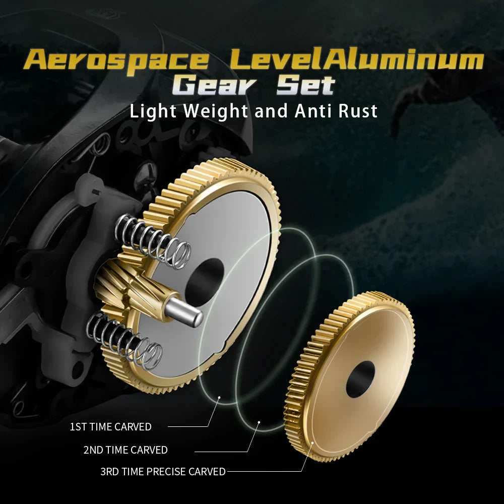 Right-handed black sea fishing reel with deep spool and ergonomic power handle. — view 4
