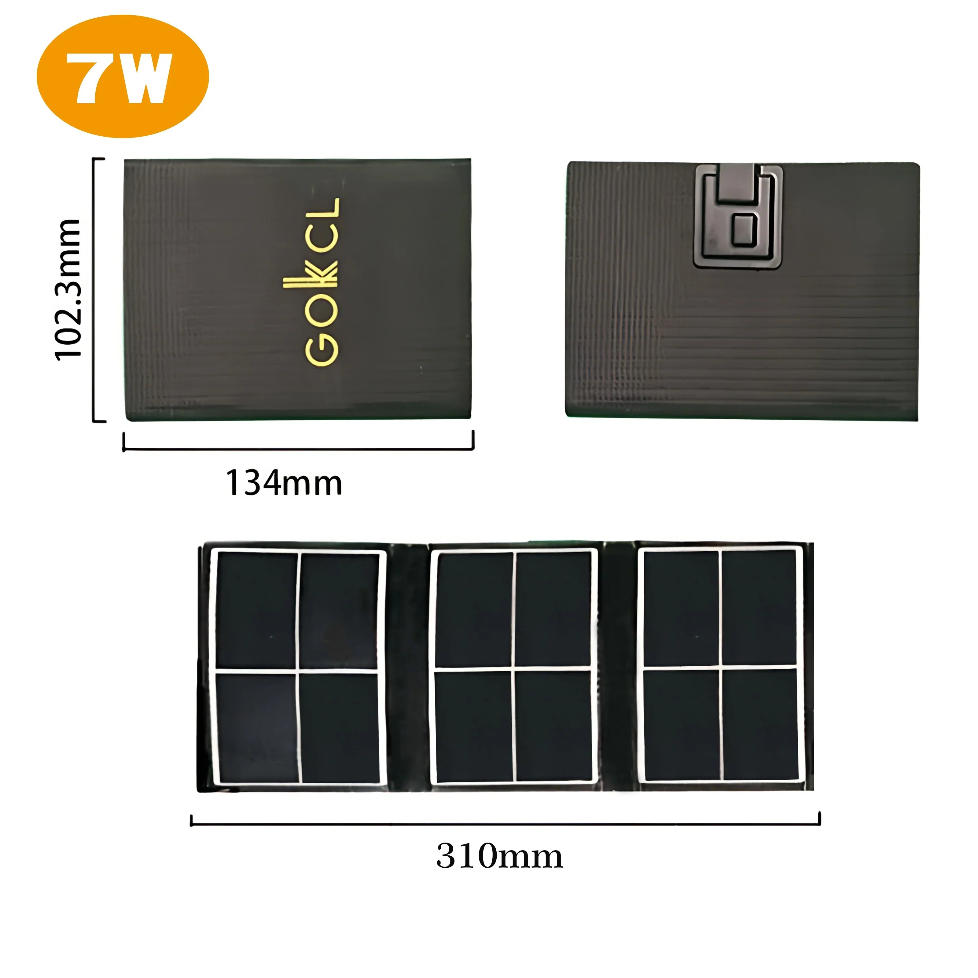 Foldable 14W black monocrystalline portable solar charger with USB output for camping and outdoor adventures — view 4