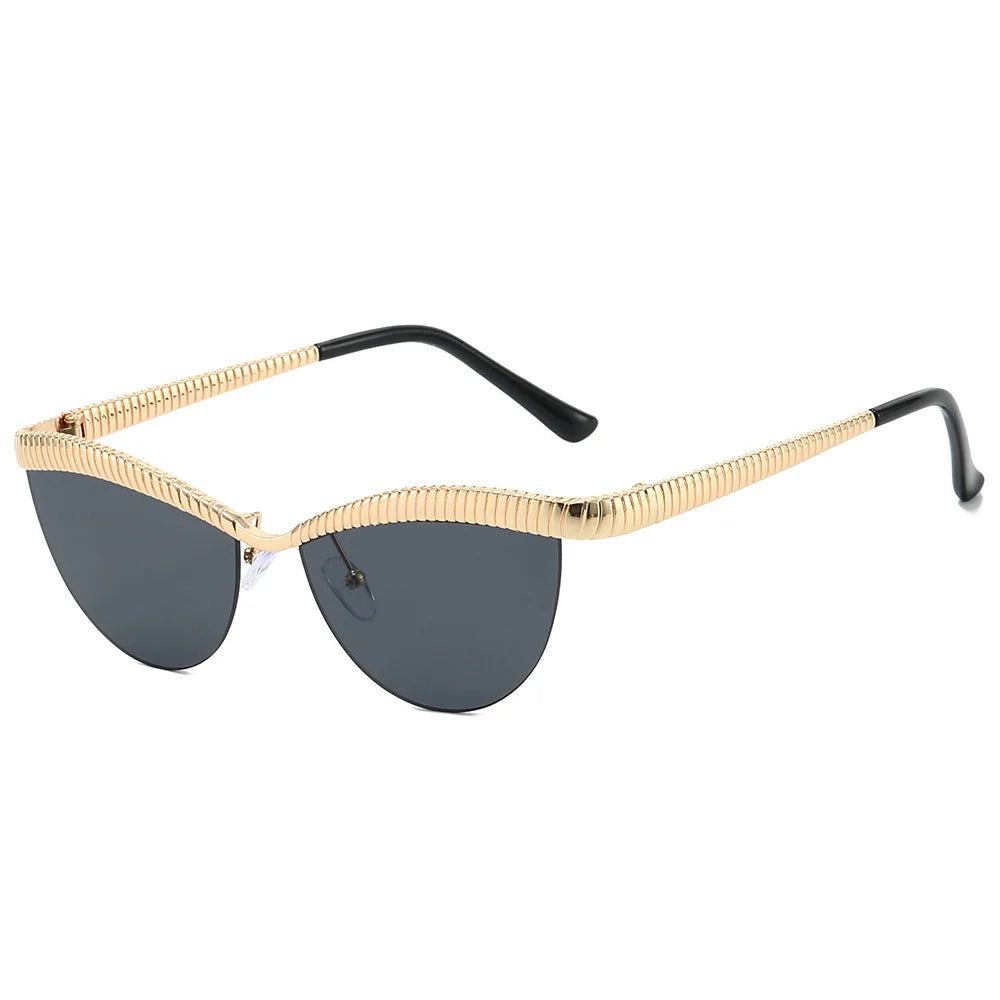 Audacious Gold Half Frame Sunglasses-1