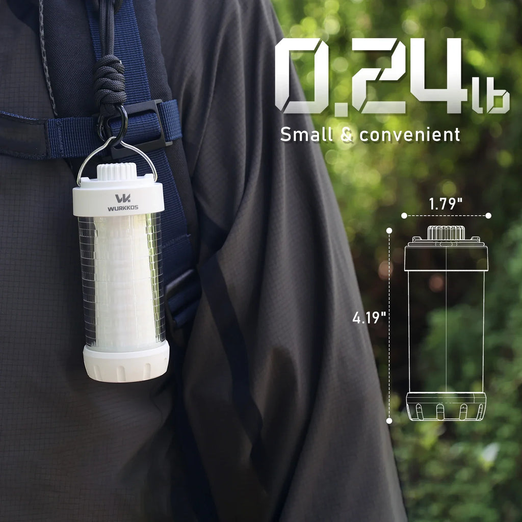 Wurkkos CL01 RGB camping lantern with adjustable light settings, power bank, and hanging hook — view 5
