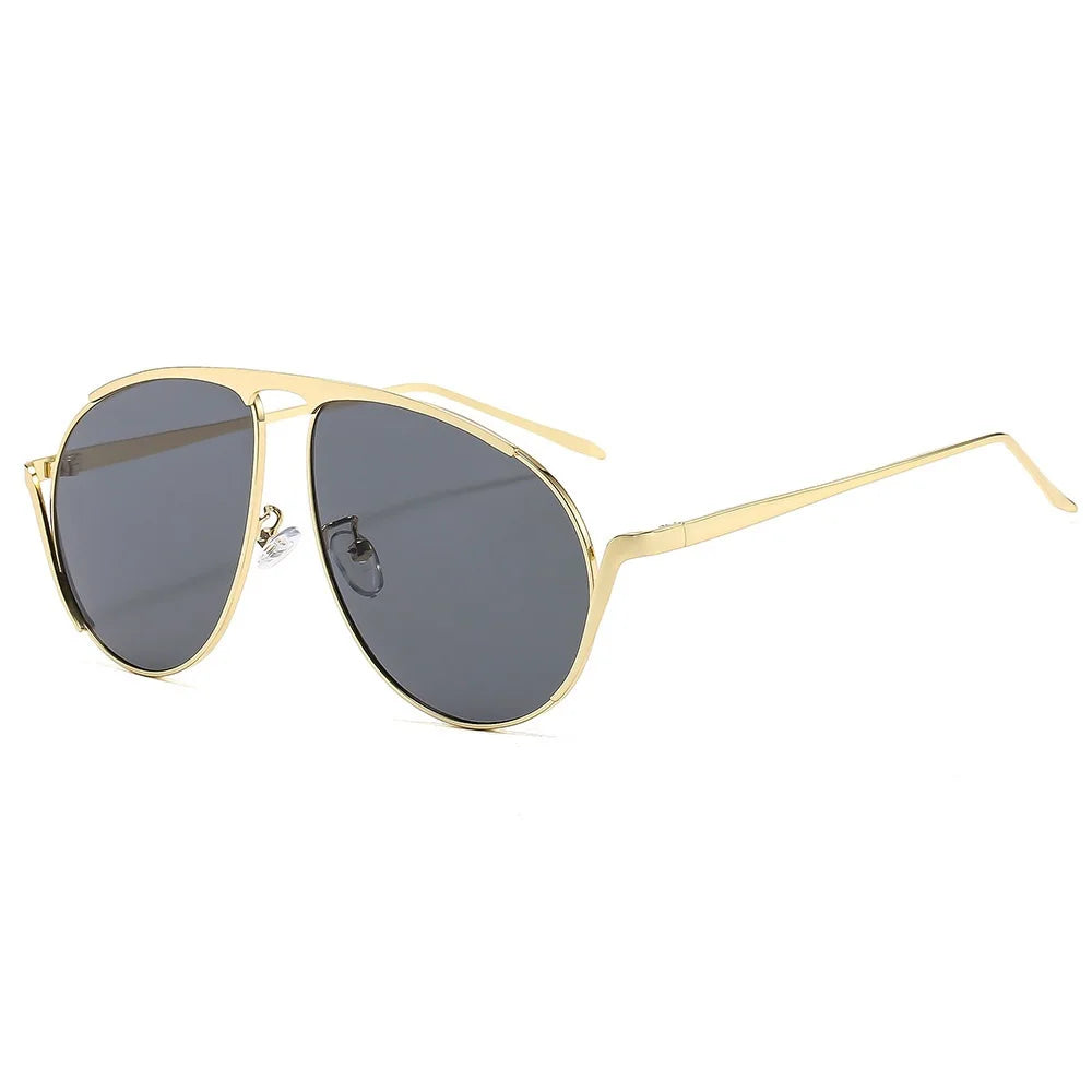Audacious Gold Metal Pilot Sunglasses-1