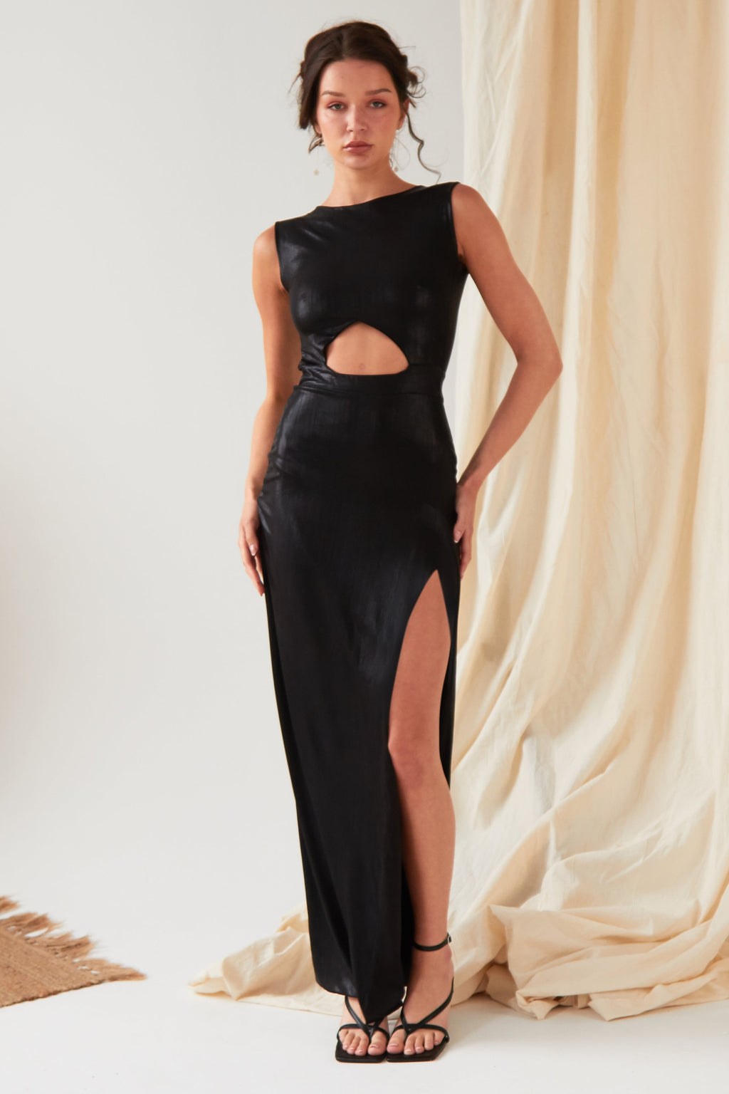 Black Cut-Out Maxi Dress-1