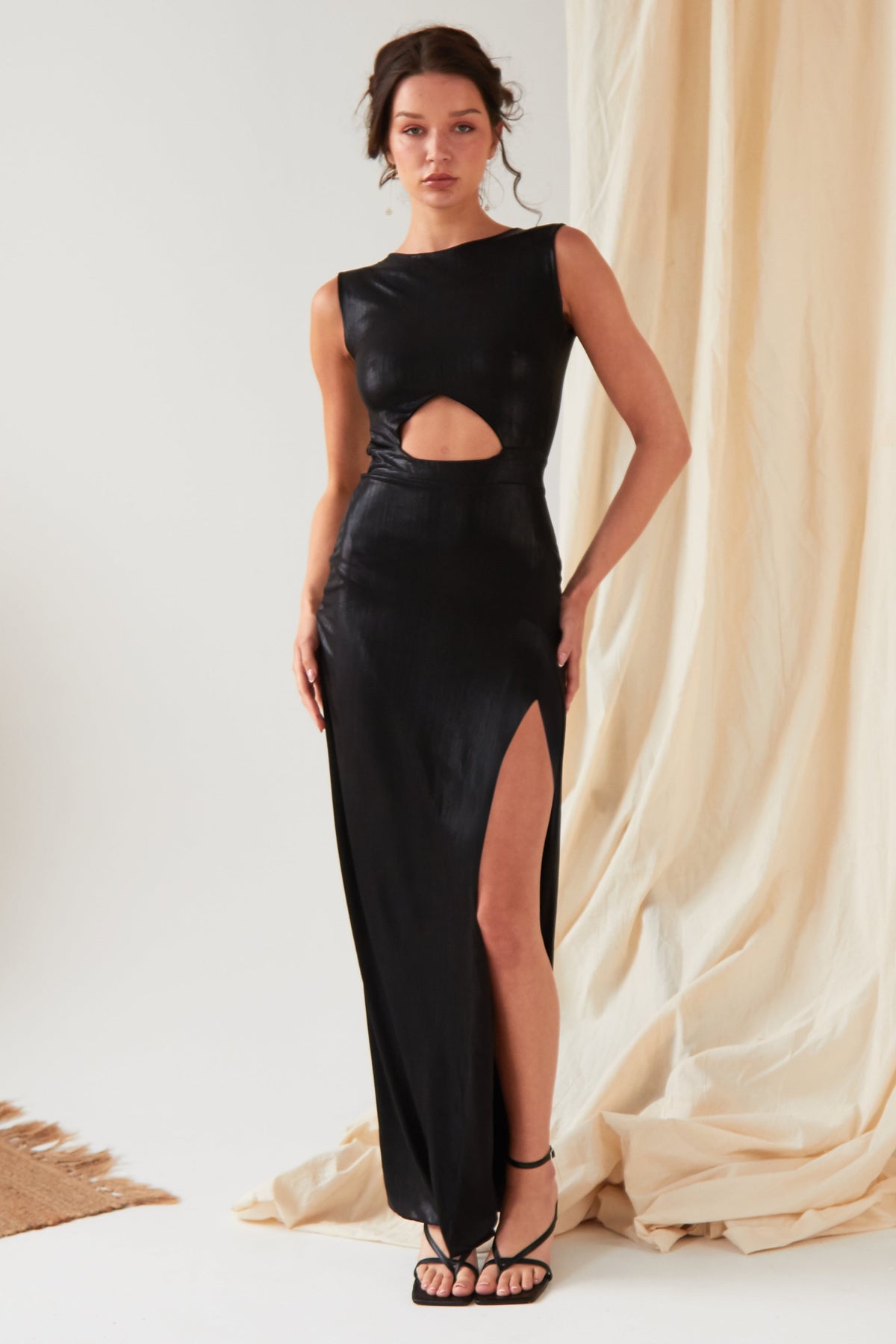 Black Cut-Out Maxi Dress-1