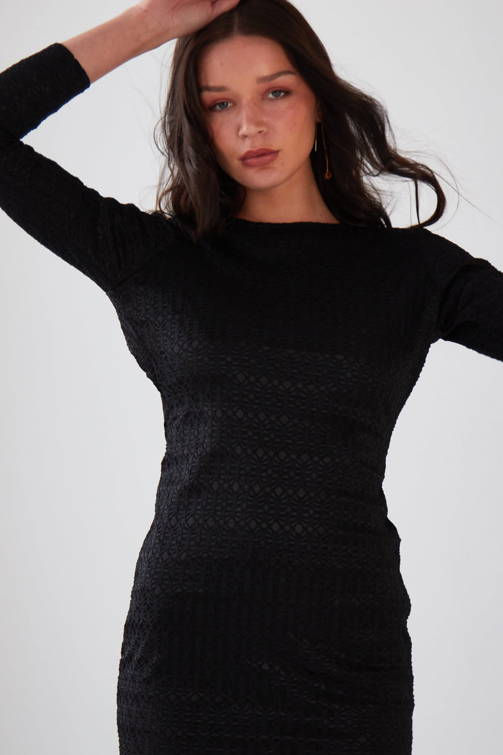 Black Twisted Backless Dress-4