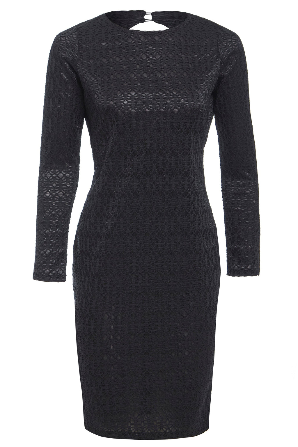 Black Twisted Backless Dress-0