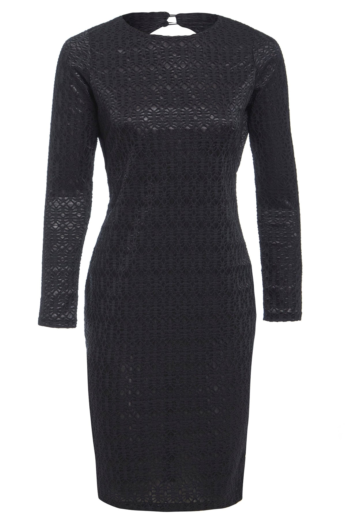 Black Twisted Backless Dress-0