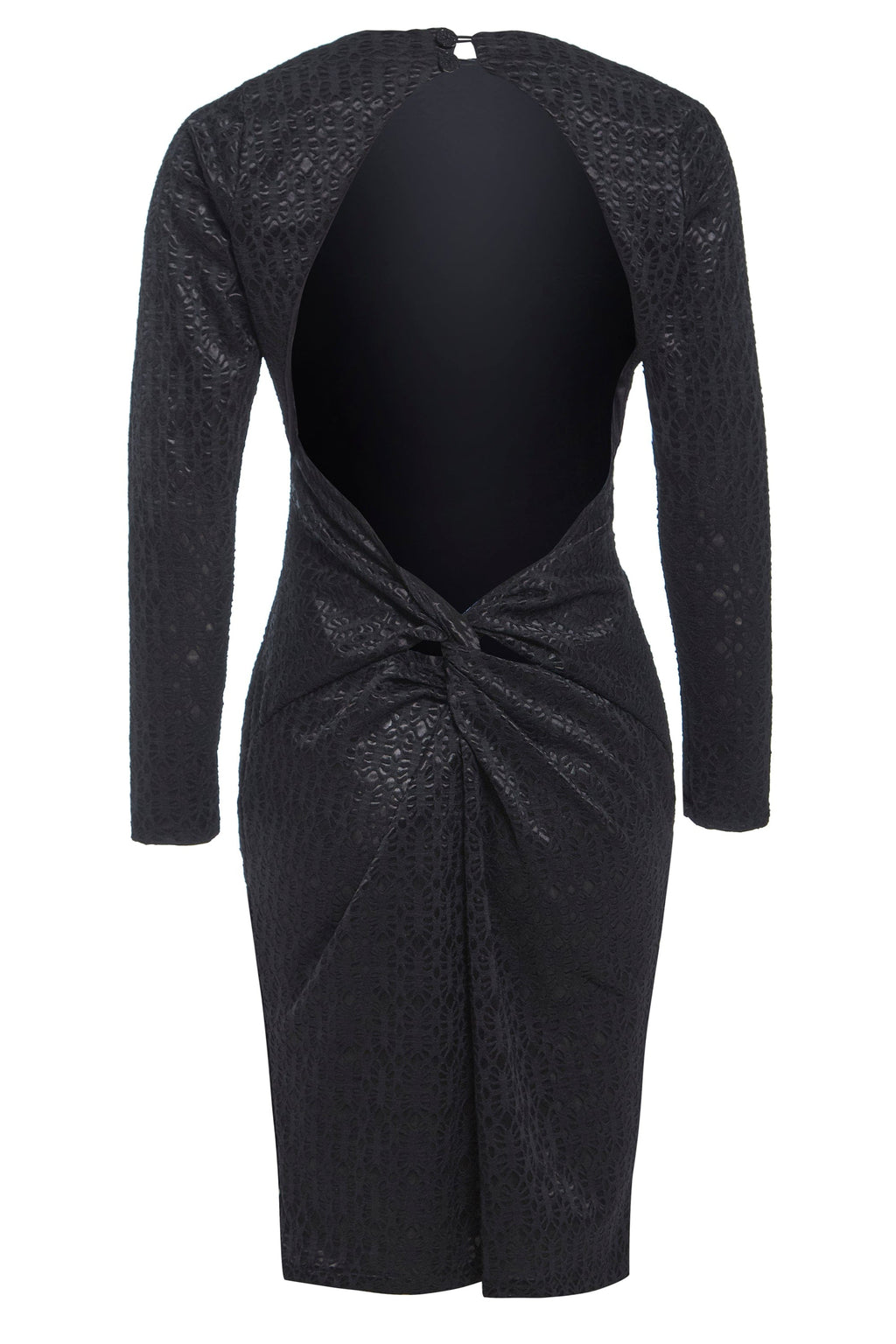 Black Twisted Backless Dress-2