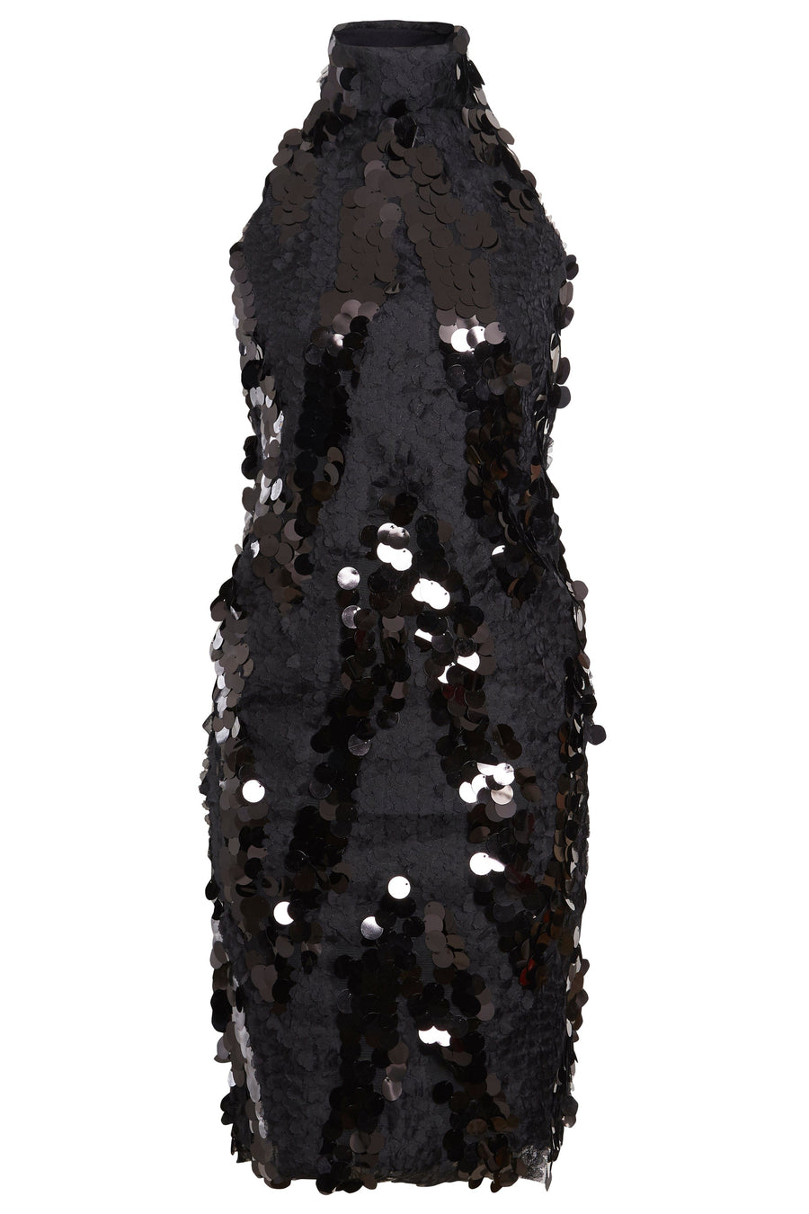 Black Backless Sequin Mini Dress