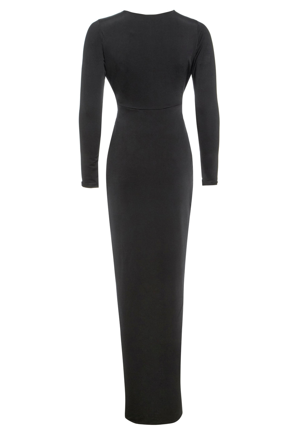 Black Knot Front Midi Dress-3