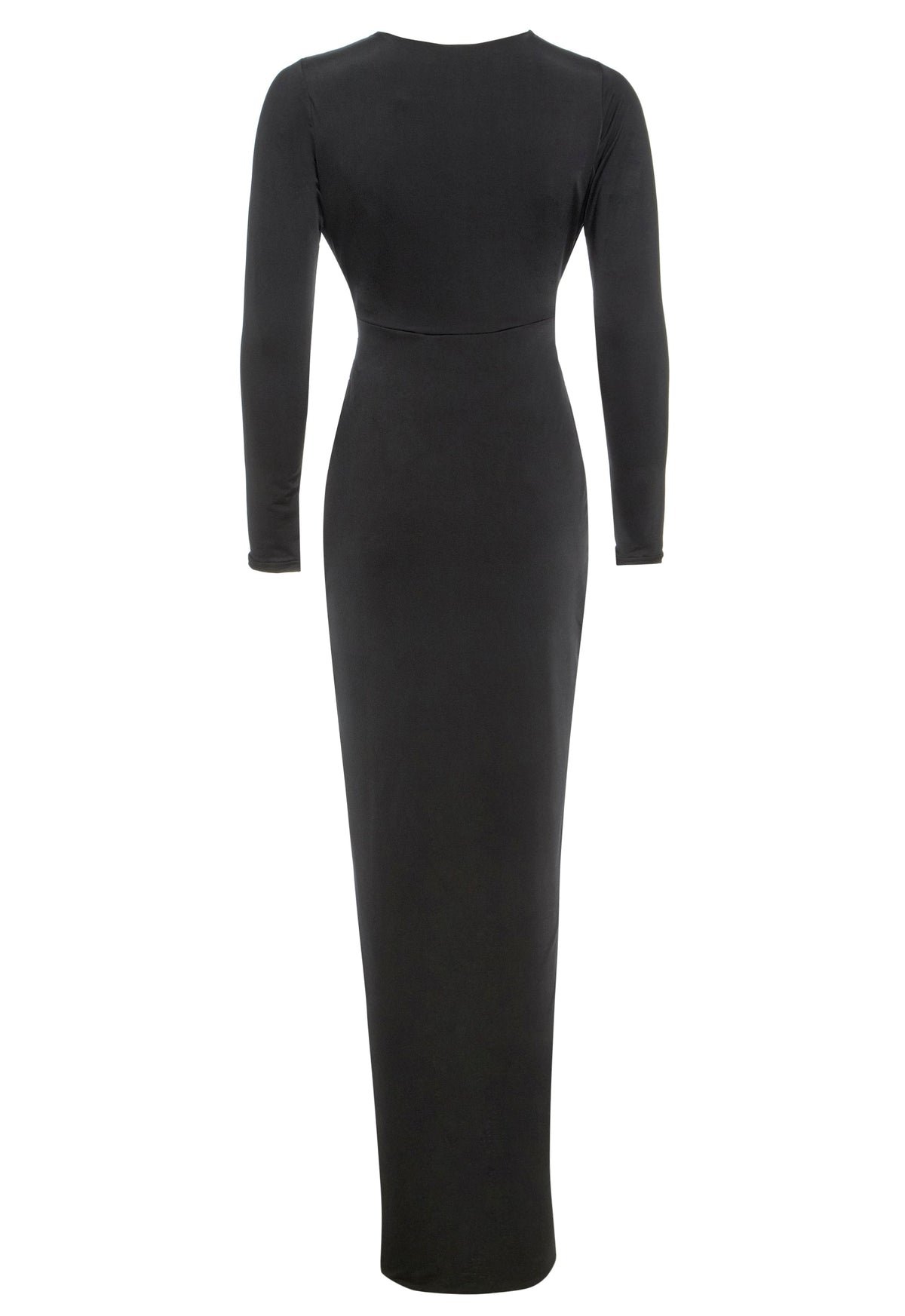 Black Knot Front Midi Dress-3