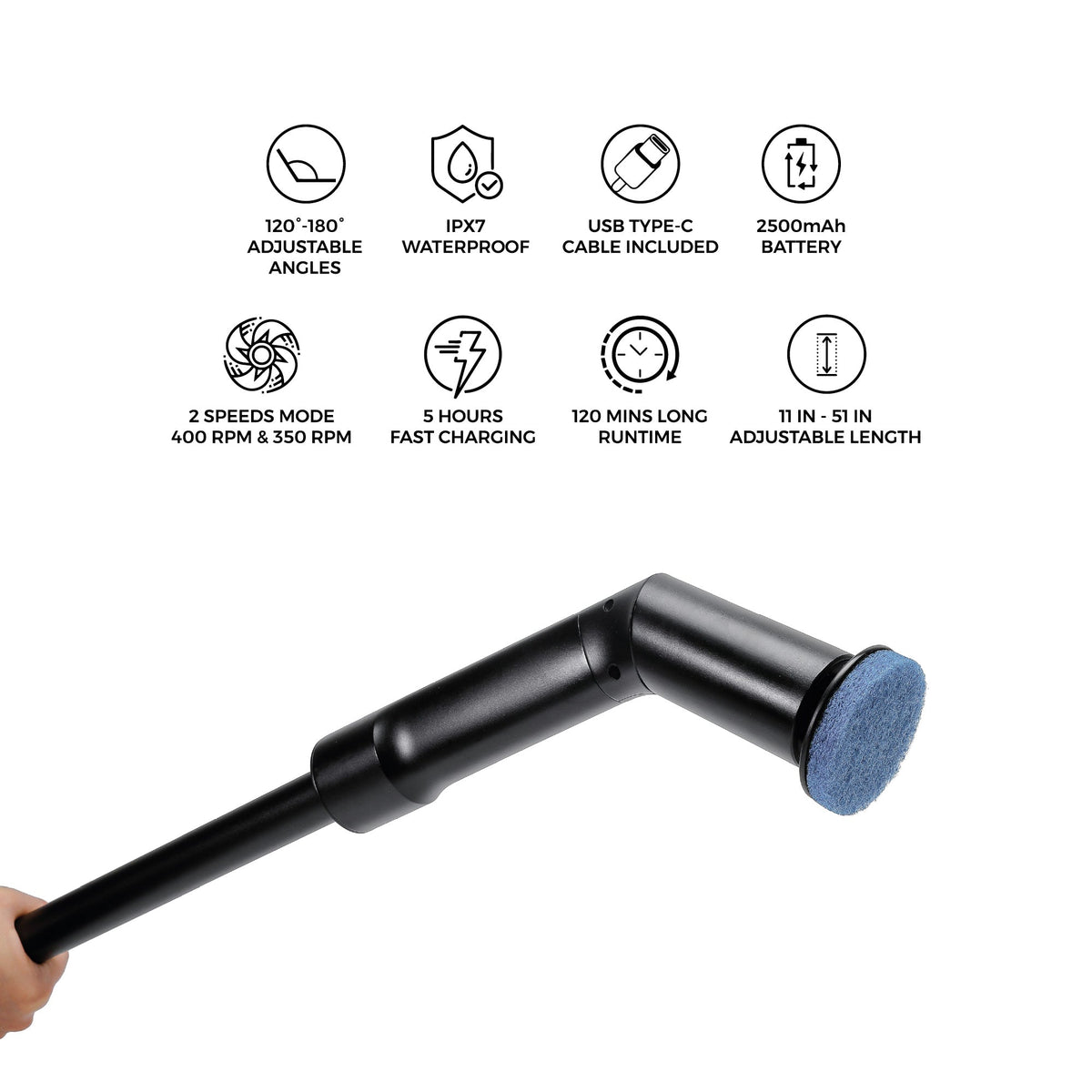 Rechargeable Electric Scalable Scrubber Brush – Reach New Heights in Cleaning-2