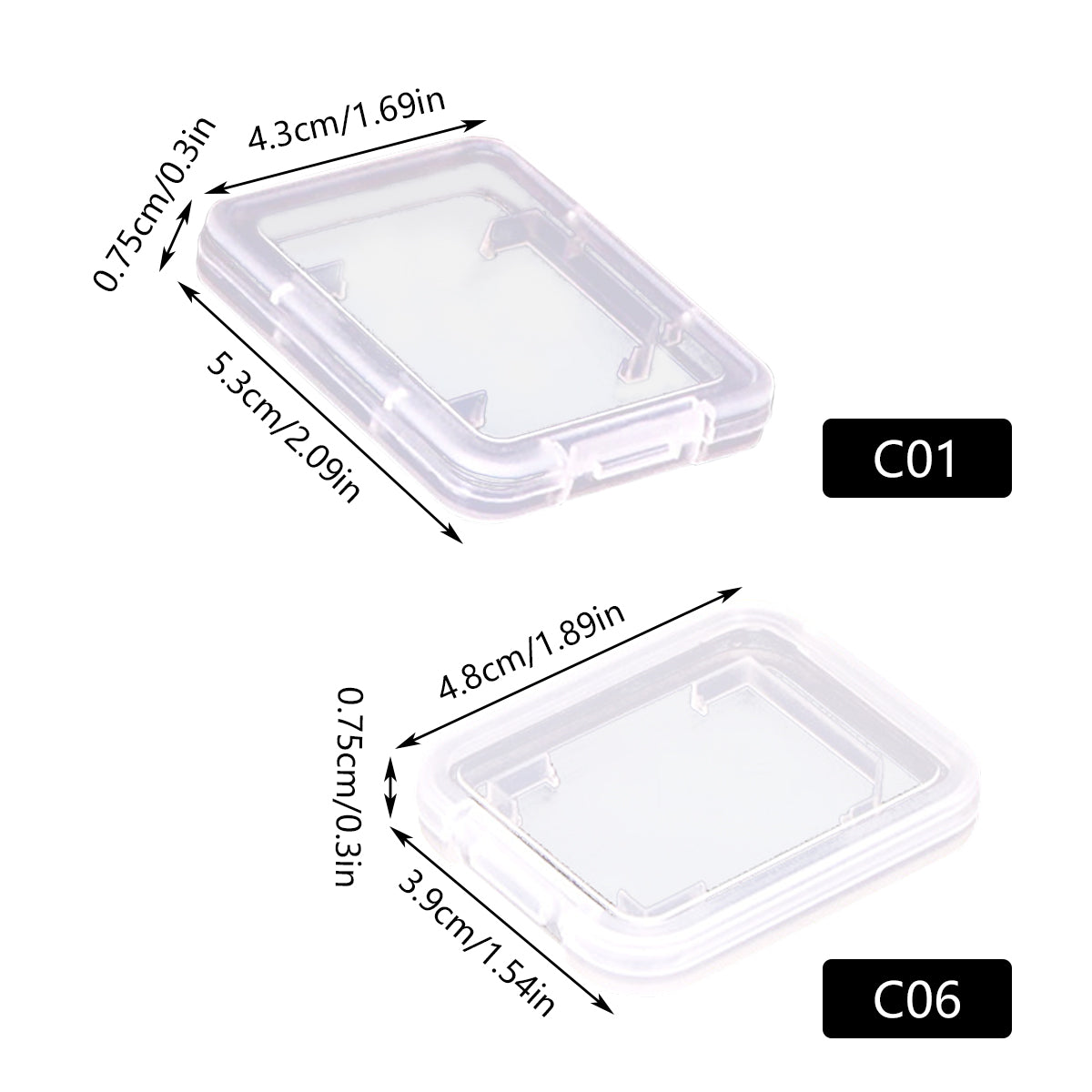 20-piece transparent plastic SD card storage cases for secure memory card organization and protection — view 3