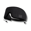 Wireless Bluetooth sleep mask with soft black fabric and built-in flat headphones for side sleepers