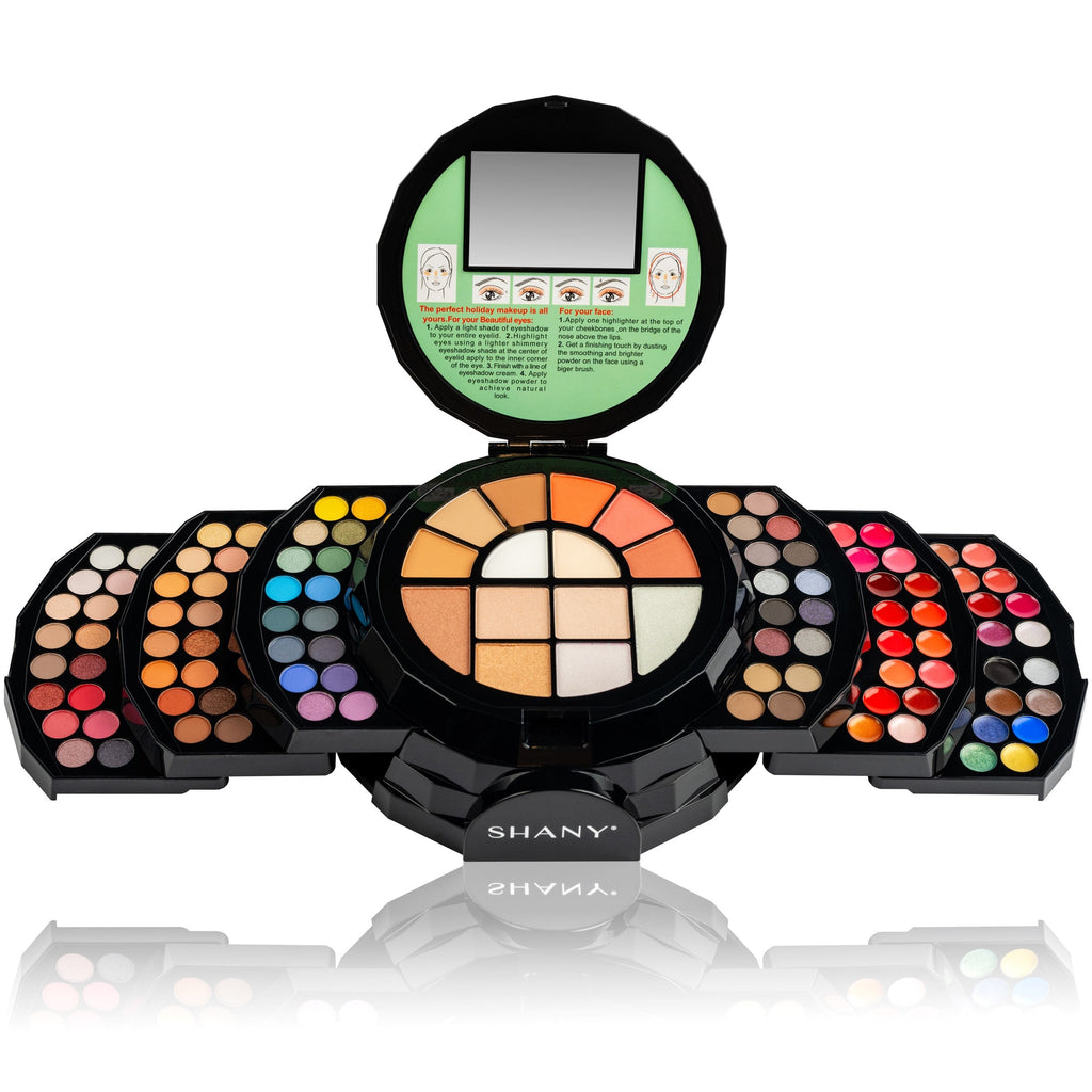 Flowers professional makeup set featuring 104 colorful eyeshadows, blushes, and lip colors in gift packaging — view 2