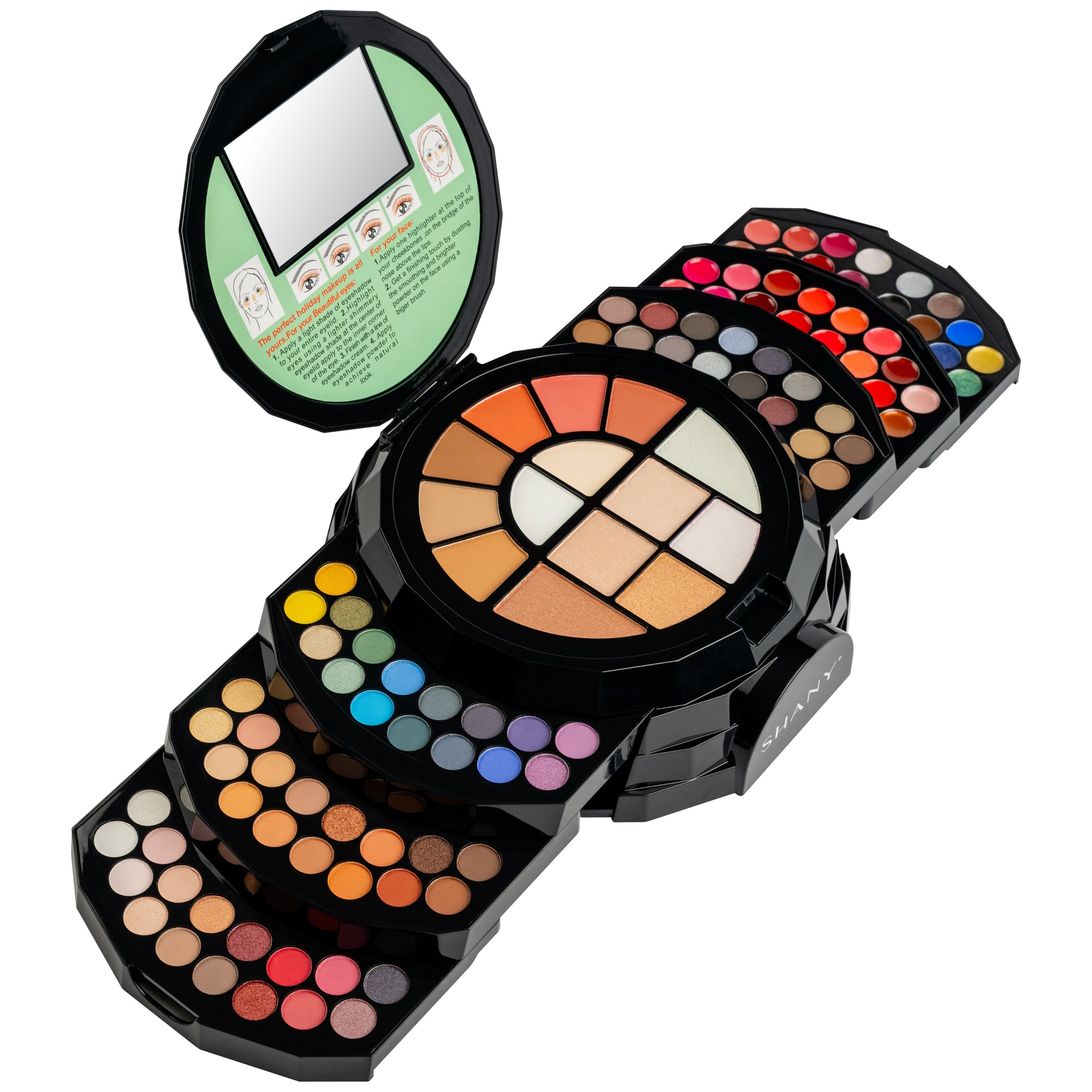 Flowers professional makeup set featuring 104 colorful eyeshadows, blushes, and lip colors in gift packaging — view 5