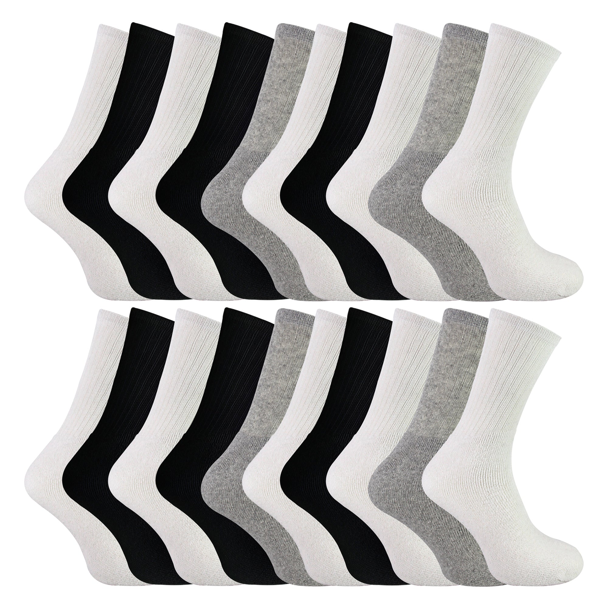 Multipack of twenty men's sport socks in assorted colors featuring breathable cotton and elastic cuffs — view 3