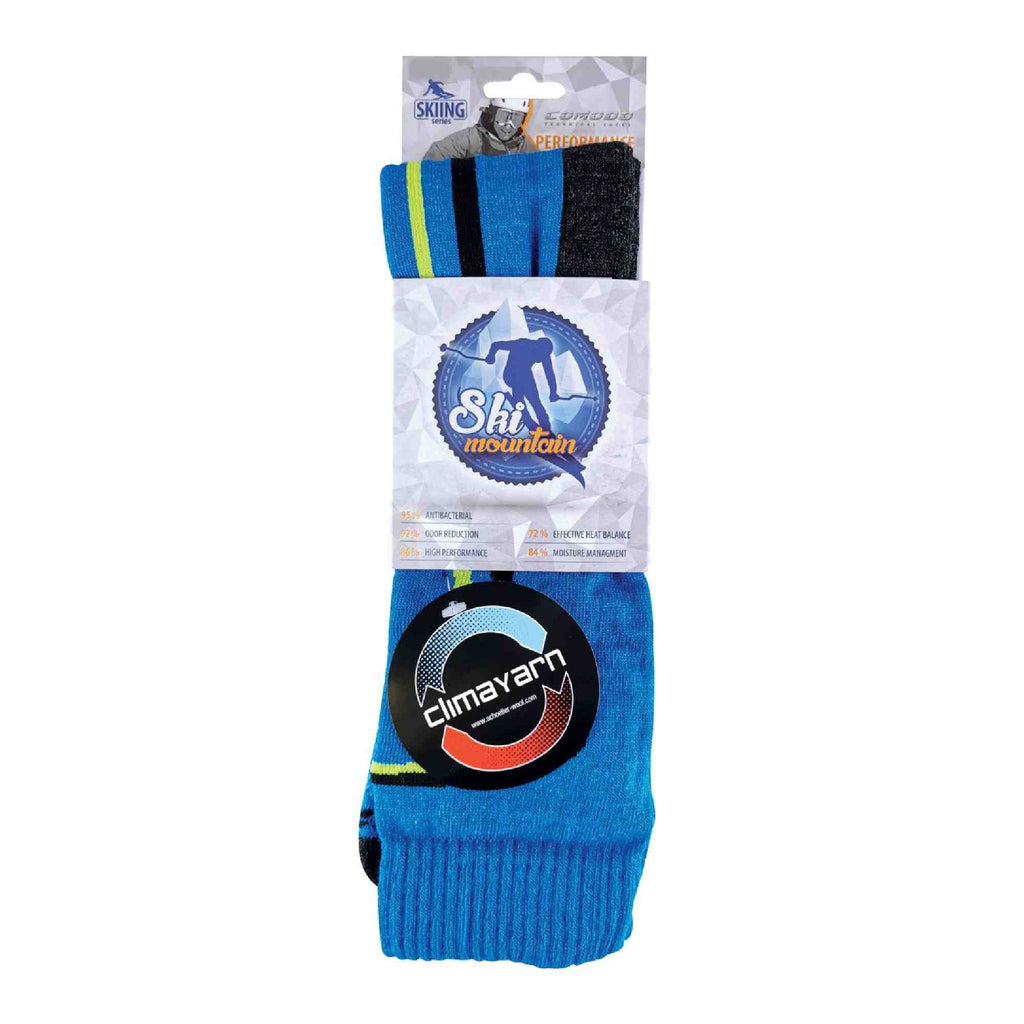Merino wool ski socks for winter snow sports, featuring a cushioned thermoactive performance knit design — view 4