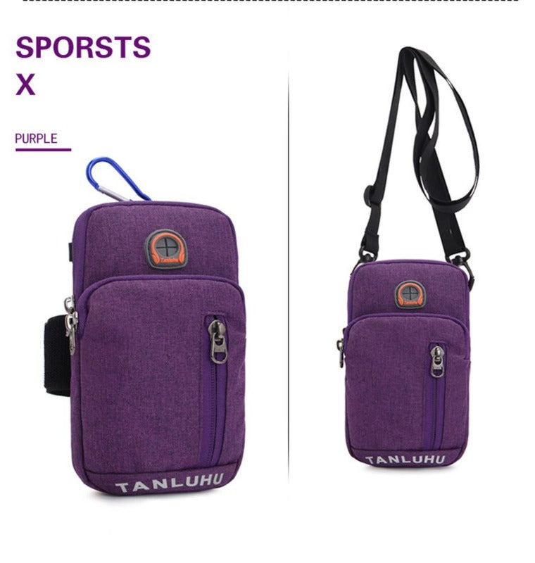 WAUTTON running arm bag and mobile phone holder with secure zipper and adjustable strap — view 3