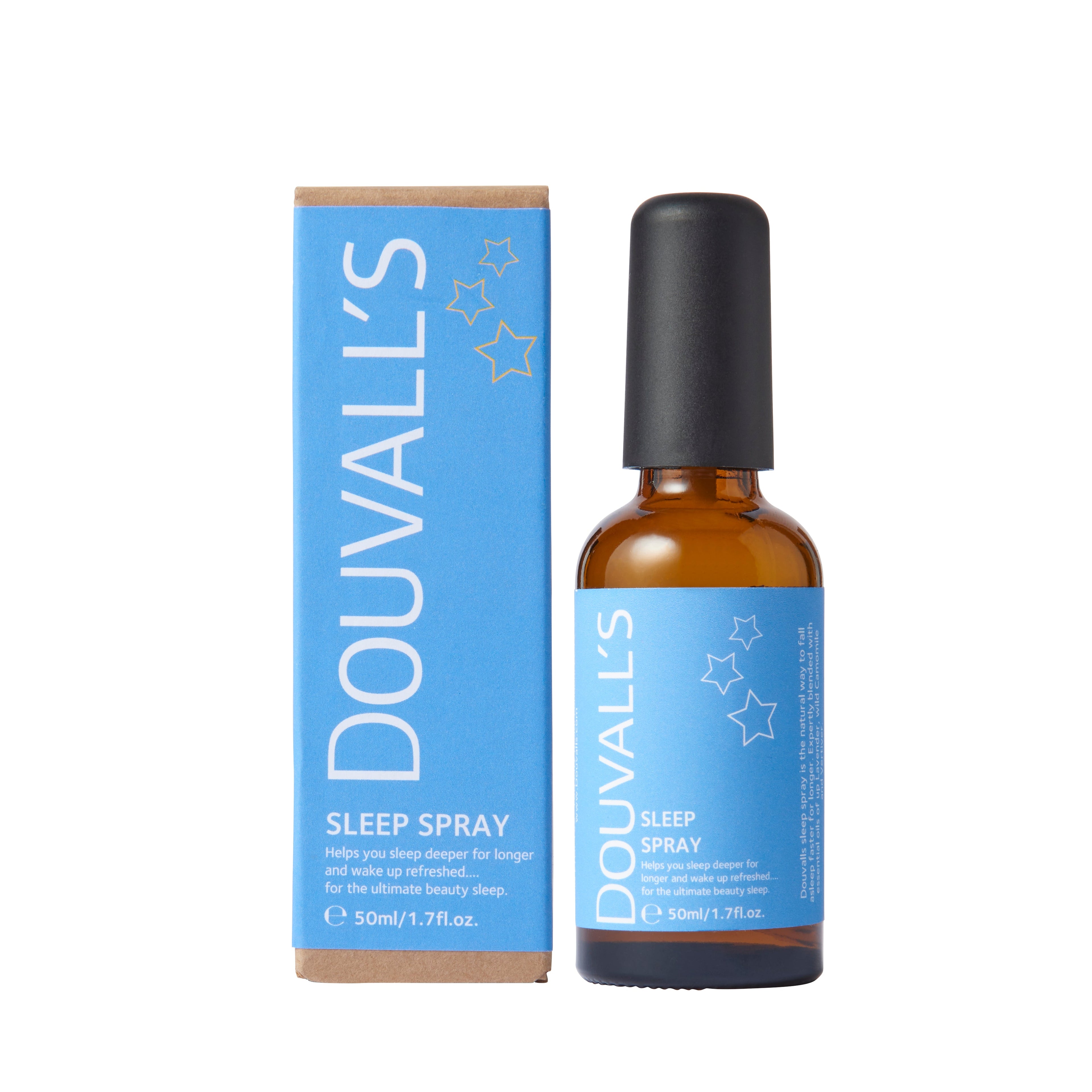 Natural sleep spray 50ml bottle with calming lavender and chamomile essential oils for aromatherapy