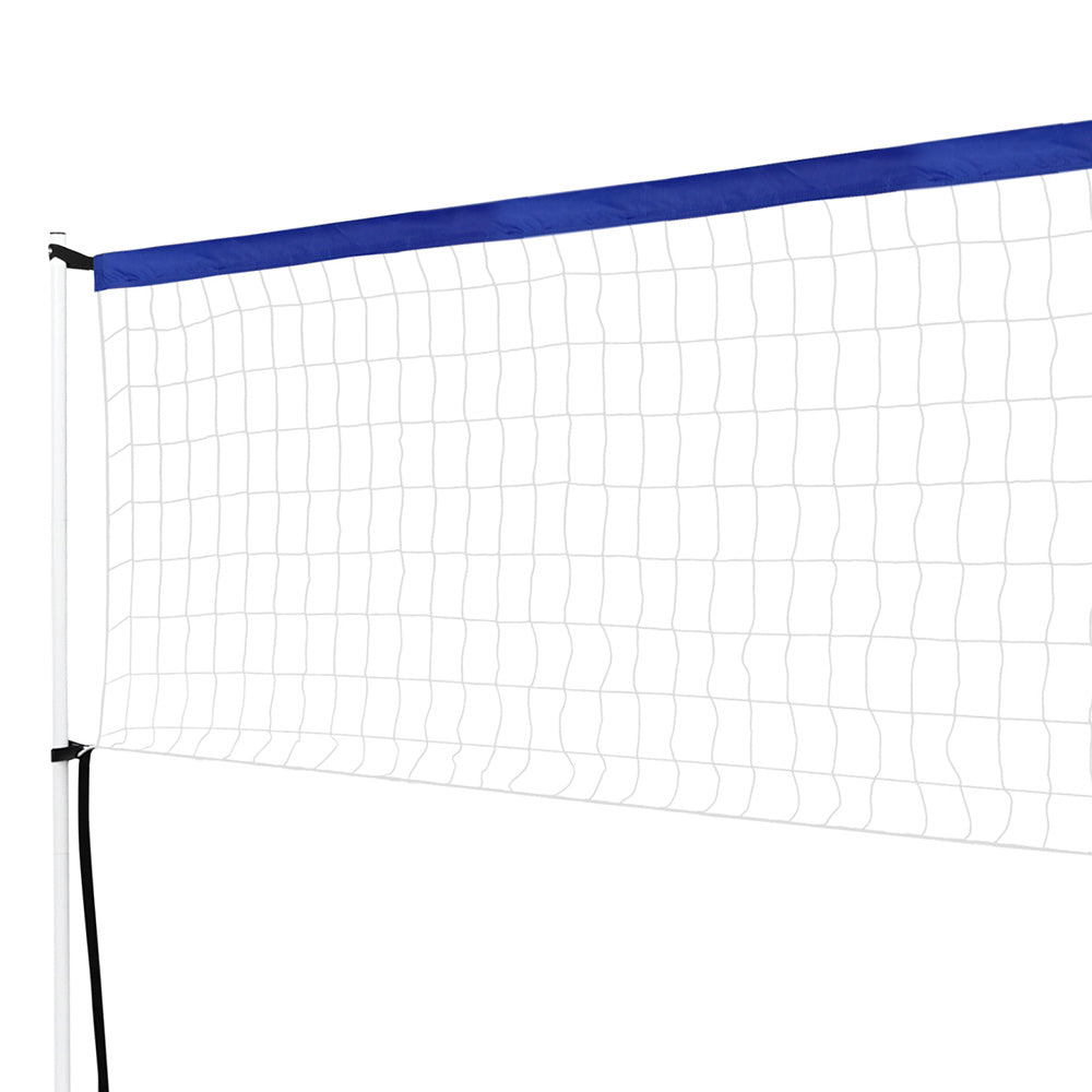Portable 6-meter volleyball net set with white iron frame, PVC ball, and blue carry bag. — view 3