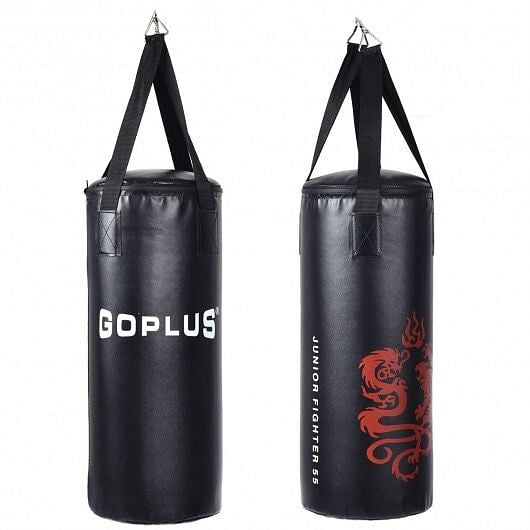 Kids 2-foot boxing set with hanging punch bag, padded training gloves, skipping rope, and carrying rucksack — view 2