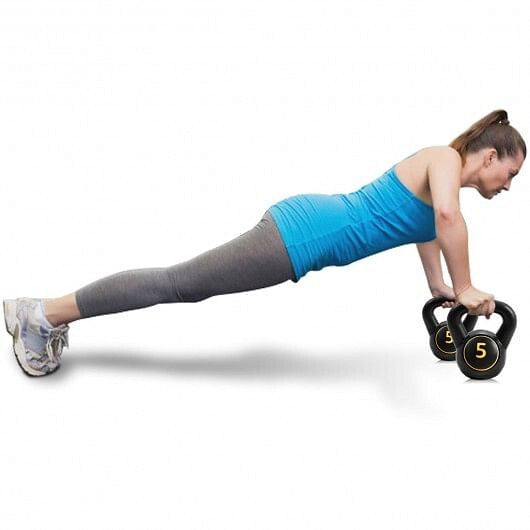 Three piece kettlebell weight set featuring wide ergonomic handles for home gym strength training — view 5