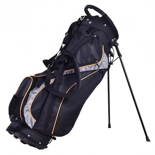 9 inch golf stand bag with 7-way divider dual straps and multiple storage pockets — view 6