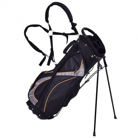 9 inch golf stand bag with 7-way divider dual straps and multiple storage pockets — view 4