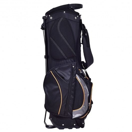 9 inch golf stand bag with 7-way divider dual straps and multiple storage pockets — view 2